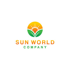 sun of the world logo design vector with colorful style for natural energy in the world