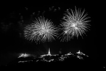 Black and white fireworks
