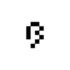 f initial technology logo design vector template