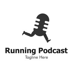 Illustration Vector Graphic of Running Podcast Logo. Perfect to use for Technology Company