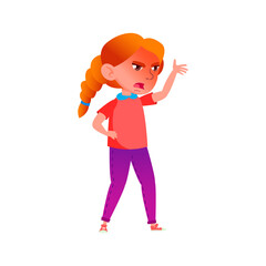 extremely angry girl child screaming at her brother cartoon vector. extremely angry girl child screaming at her brother character. isolated flat cartoon illustration