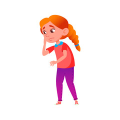 frustrated girl child with tooth pain cartoon vector. frustrated girl child with tooth pain character. isolated flat cartoon illustration