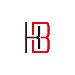 letter kb simple linked geometric logo vector