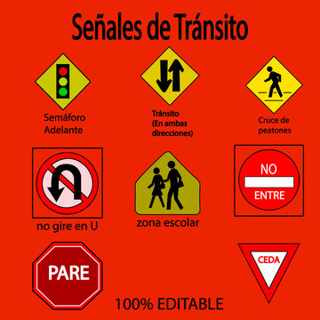 set of warning signs