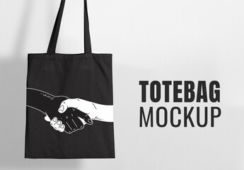 Black Tote Shopping Bag Mockup
