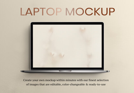Editable Laptop Screen Design Mockup