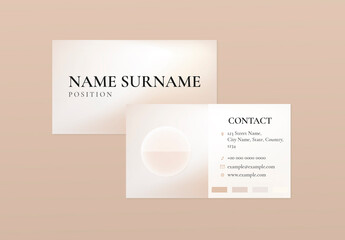 Business Card Layout in Beige