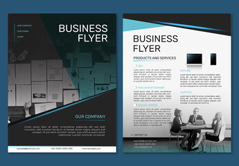 Foldable Business Flyer Layout in Modern Design
