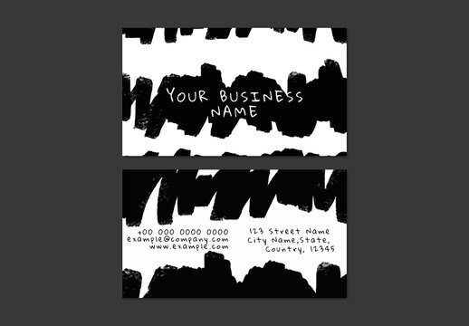 Creative Ink Brush Business Card Layout