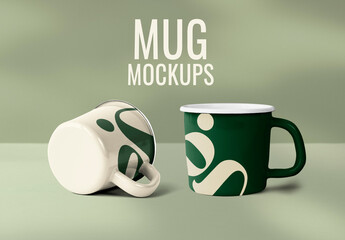 Mug Mockup in Green G Alphabet