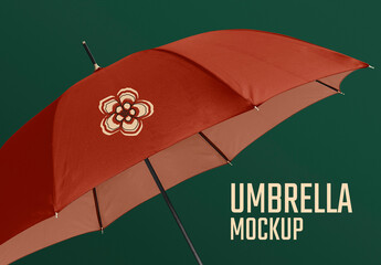 Editable Umbrella Mockup in Retro Design