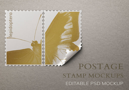 Editable Postage Stamp Mockup