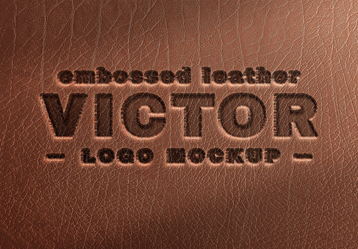 Logo Mockup on Leather Texture Background