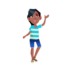 african girl teen waving hand on street cartoon vector. african girl teen waving hand on street character. isolated flat cartoon illustration