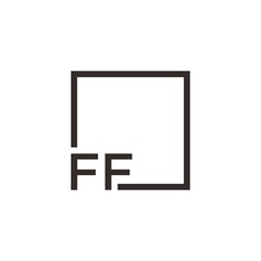 Letter FF Logo design with square frame line