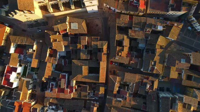 The town of X&aacute;tiva from a spectacular aerial view showing its beautiful roofs.