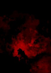 暗闇に光る赤い幻想的な水彩テクスチャ背景
