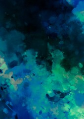 Obraz premium 幻想的な深海の緑のテクスチャ背景