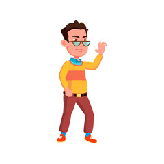 lab guy taking equipment from shelf cartoon vector. lab guy taking equipment from shelf character. isolated flat cartoon illustration