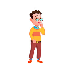 amazed boy geek in science park cartoon vector. amazed boy geek in science park character. isolated flat cartoon illustration