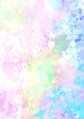 幻想的なピンクのふわふわ水彩テクスチャ背景