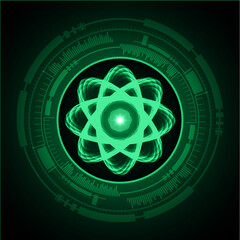 Shining atom scheme. Vector illustration