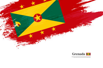 Happy independence day of Grenada with grungy stylish brush flag background