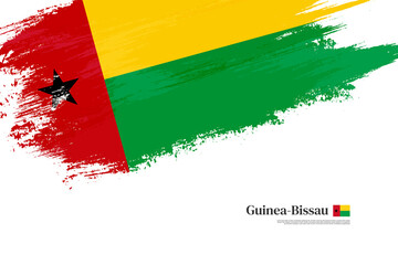 Happy independence day of Guinea-Bissau with grungy stylish brush flag background
