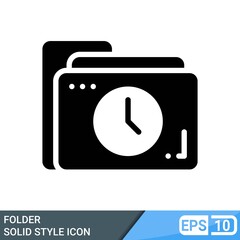 folder solid style icon. vector illustration for web or app development. EPS 10