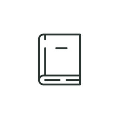 Book line icon. Simple outline style. Dictionary, education, symbol, journal, document, diary, paper, graphic design concept. Vector illustration isolated on white background. Thin stroke EPS 10.