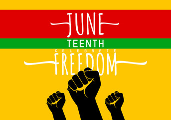 juneteenth celebrate freedom beautiful design with hand power icon, freedom day design