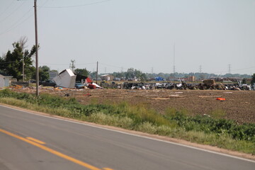 Tornado Debris Litters Farmland in Weld County, Colorado.