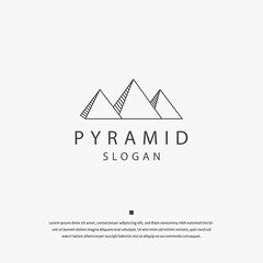 Pyramid polygonal logo icon design template flat vector