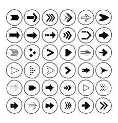 Set of cartoon-style arrow icons