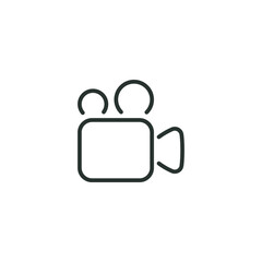 Obraz premium Camera video line icon. Simple outline style. Camcoder, tv, vector, illustration, internet, movie, old, film concept. Vector illustration isolated on white background. Thin stroke EPS 10.