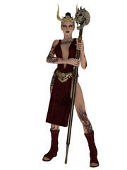 3d illustration of an woman with a fantasy outfit