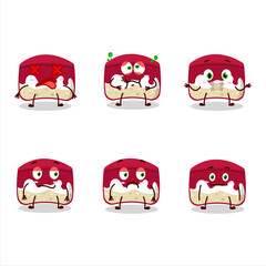 Cherry cake cartoon character with nope expression