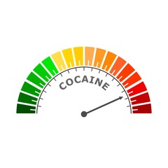 Cocaine level scale. Medical and criminal concept