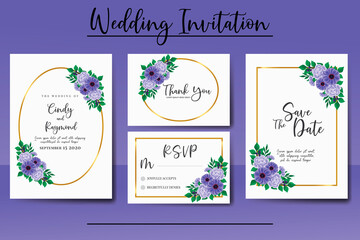 Zinnia and Rose Flower Modern Wedding invitation frame set, floral watercolor hand drawn Beautiful Flower design Invitation Card Template