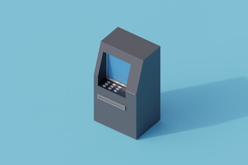 atm machine single isolated object. 3d render illustration