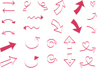 手描きのいろいろな矢印イラスト, Hand-drawn Various Arrow Illustration Set