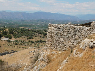 Outer walls of the ancient prehistoric citadel of Mycenae