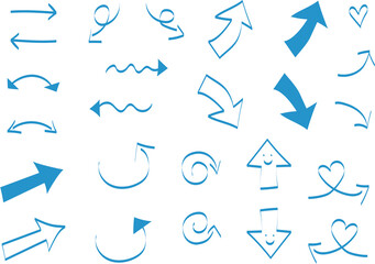 手描きのいろいろな矢印イラスト, Hand-drawn Various Arrow Illustration Set