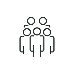 Crowd line icon. Simple outline style. Organisation, group, management, people, team, member, staff concept. Vector illustration isolated on white background. Thin line symbol. Thin stroke EPS 10.