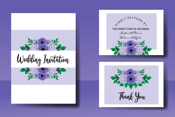 Fototapeta na wymiar Zinnia and Rose Flower Modern Wedding invitation frame set, floral watercolor hand drawn Beautiful Flower design Invitation Card Template
