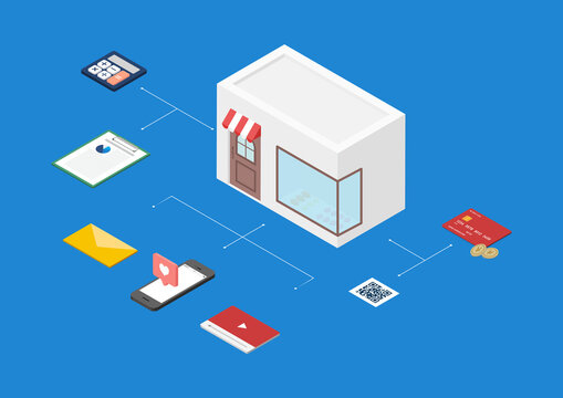 お店の経営・マーケティング戦略のイラスト素材