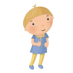 Cute little cartoon boy isolated on white background. Vector illustration.