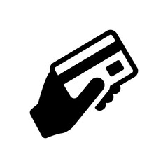 Hand swipe credit card during purchase vector icon. Payment symbol.