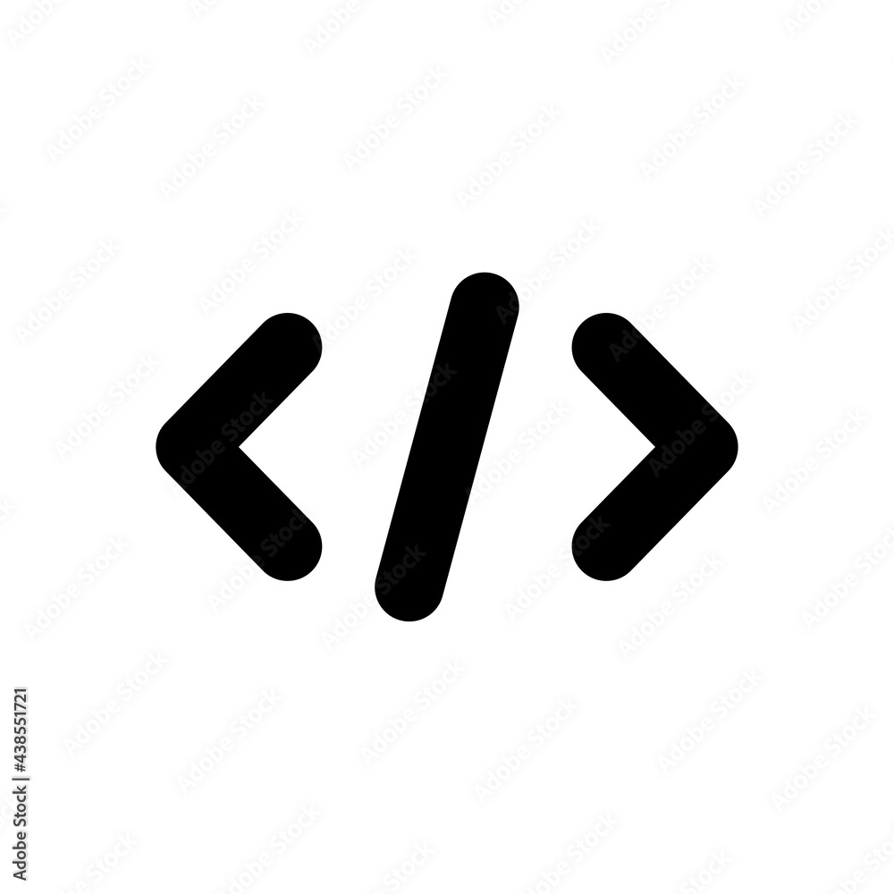 Poster Coding icon symbol vector isolated on white.