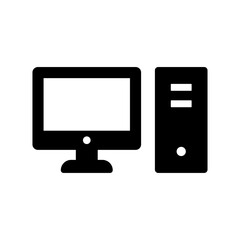 Computer and Pc desktop icon vector isolated on white background.
